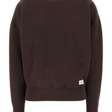 Saint Laurent Women Chocolate Cotton Oversize Sweatshirt