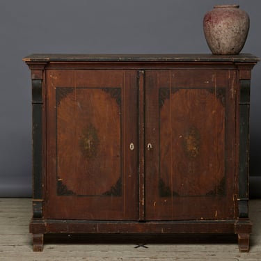 Early 19th Century French Faux Bois and Stencil Painted Pine Empire Cabinet