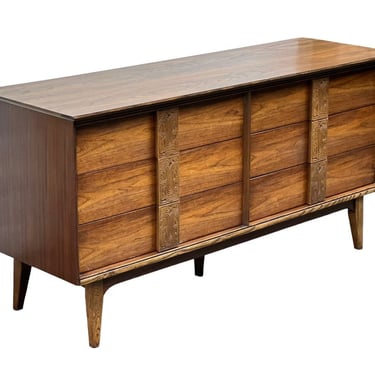 Free Shipping Within Continental US - Vintage Mid Century Modern Bassett 6 Drawer Dresser Dovetail Drawers 