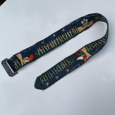 Home Made Belt Woven Hippie 1960s Vintage Figural Mid-Century Kitsch Sash 
