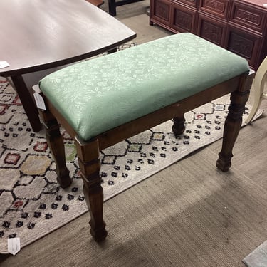 Mint Brocade Style Vinyl Bench