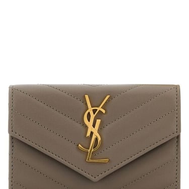 Saint Laurent Women Dove Grey Leather Wallet