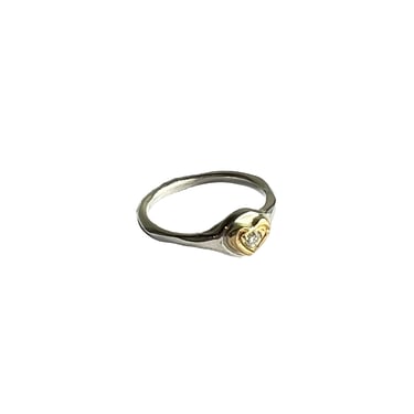 Sonja Fries |  Heart pinky ring 14k gold and diamond