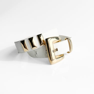 Bold White and Gold Belt, sz S