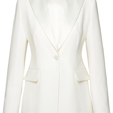 Max Mara Donna 'Plinio' White Acetate Blend Jacket