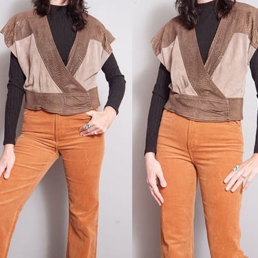 Vintage 1980's | Brown | Leather | Vest | M 