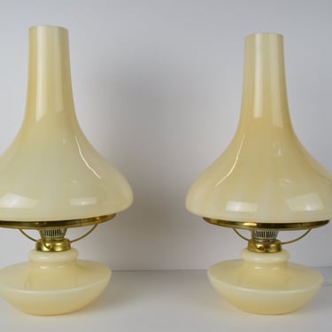 Pair of mid-century Table Lamps, Osvětlovací sklo závod Janštejn, Czechoslovakia, 1970 