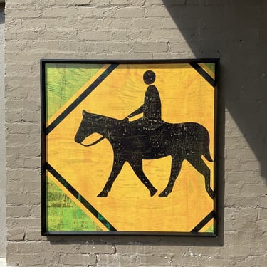 Horse Crossing Print on Canvas
