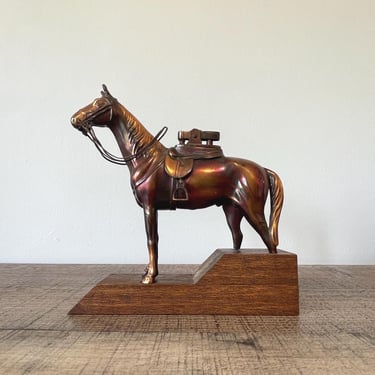 Vintage Rare Antique Metal Cast Horse Table Lighter 