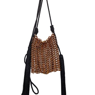 Carolina Santo Domingo - Brown Resin "Luisella" Crossbody Bag w/ Tassels