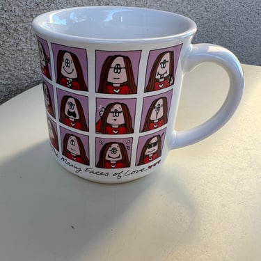 Vintage ceramic coffee mug The Many Faces of Love Cathy Guisewite by Recycled Paper 