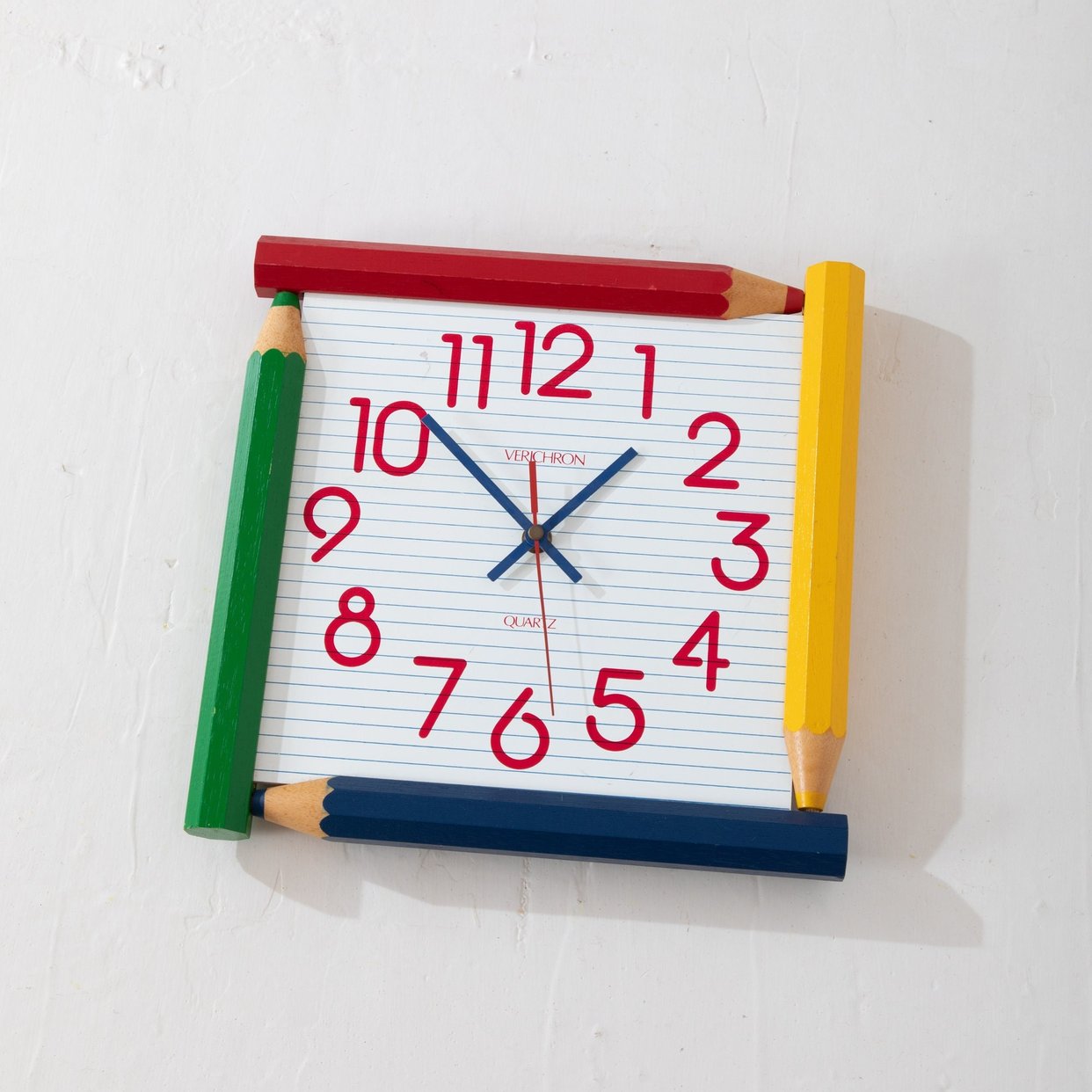Wall Clock Verichron Color Pencil and Notebook Multicolor | Palm ...