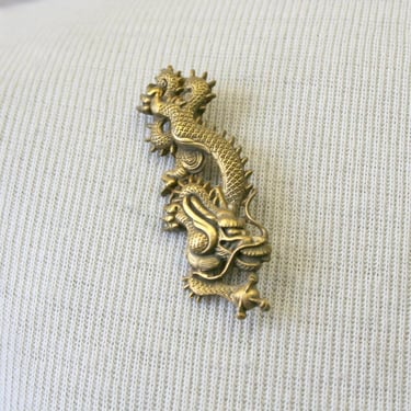 Vintage Gold Dragon Menuki Brooch 