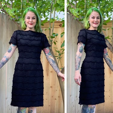 Vintage 1950’s Black Lace Wiggle Dress 