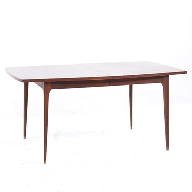 Broyhill Brasilia Walnut Expanding Dining Table with 3 Leaves - mcm 