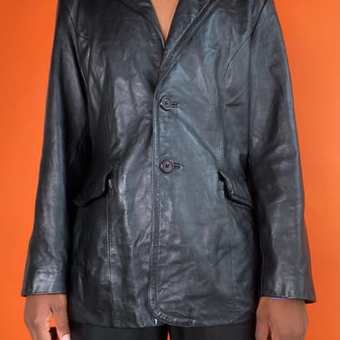 90s Black Leather Jacket 