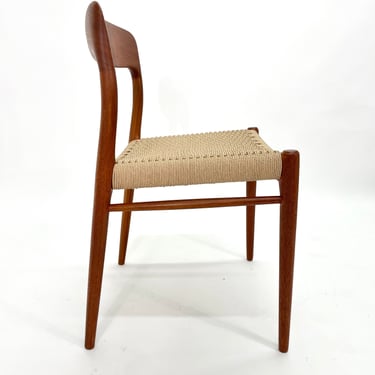 1960s Set of 8 Niels Moller Model 71 Teak Side Chairs with Papercord for J.L. Moller