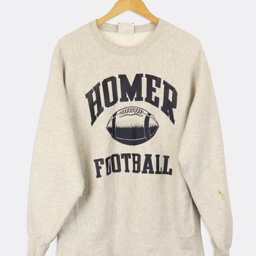 Vintage Homer Football Vinyl Football Graphic Varsity Sweatshirt Sz XL