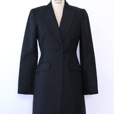 Black Brocade Blazer Coat S