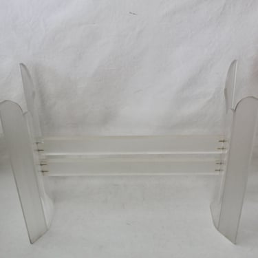 Vintage Mid Century Modern Lucite Acrylic Clear Frosted Console Table Base 