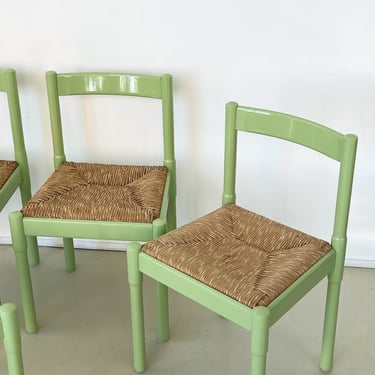 Vintage Green Carimate Dining Chairs by Vico Magistretti -Set of 4