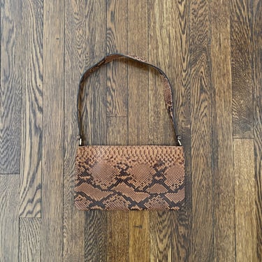 Leather Snakeskin Shoulder Bag 