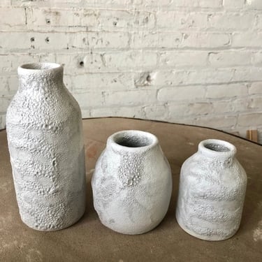 Gray Crater Vase Collection | Large Bottle