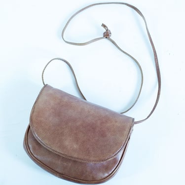 Bottega Veneta 1980s Gold + Tan Leather Small Double Flap Bag Vintage Minimal Crossbody Brown Nude Neutral 
