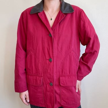 Woolrich Womens Blanket Lined Red Chore Work Jacket Coat Sz M 