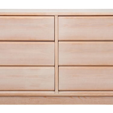 Danish Modern Cerused Wood 6-Drawer Dresser