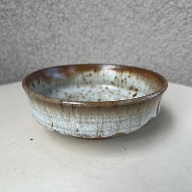Vintage studio art pottery small bowl brown tones 6” x 2 1/4” 