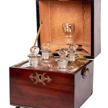 Circa 1770s Tantalus Complete with Bottles and Glass