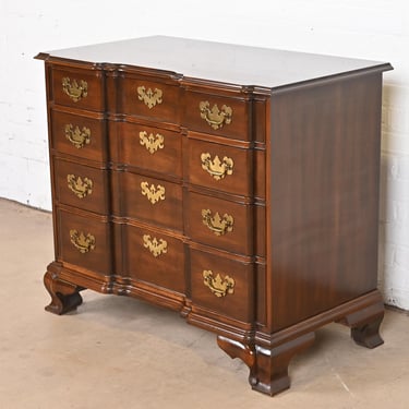 Ethan Allen Georgian Solid Cherry Wood Block Front Chest of Drawers