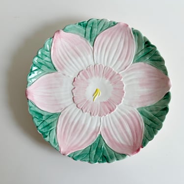 Pink Daffodil Ceramic Dinner Plate SIA2 Sigma Tastesetter Japan Vintage 1980s 