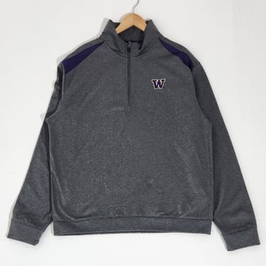 Vintage Y2K UW University of Washington Huskies Quarter-Zip Jacket Sz. XXL