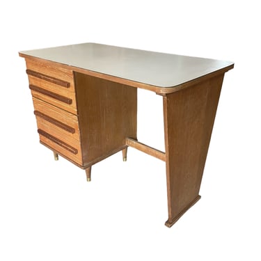 Vintage 1950s Mid Century Modern Wood + Formica Writing Desk 