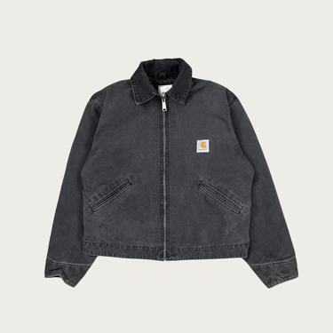 (L) Black Collared Carhartt Jacket