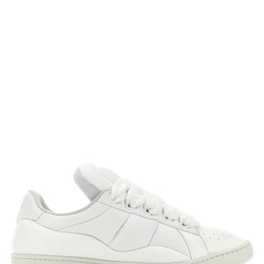 Lanvin Man White Nappa Leather Curb Xl Sneakers