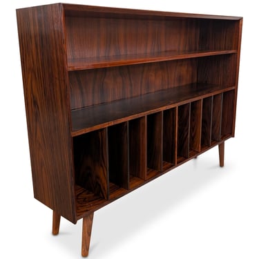 Rosewood Bookcase w Vinyl Storage - 112478