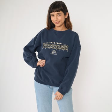 Vintage Pittsburgh Panthers Sweatshirt Y2K Pennsylvania University College Graphic Crewneck 00s Puma Oversized Large L 