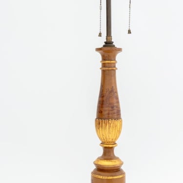 Italian Giltwood Columnar Table Lamp