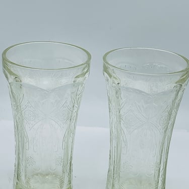 Vintage Indiana Madrid Pattern Ice tea Water Tumblers  in Pretty  Clear Glass- set of  two 
