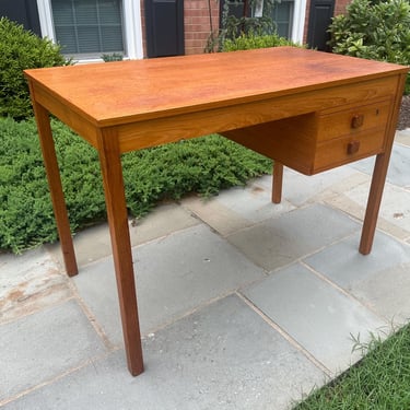 Vintage Teak Writing Desk by Domino Møbler Denmark, 1970s, Labeled - Free Shipping 