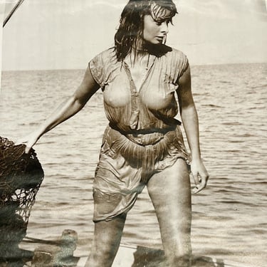 Rare Sophia Loren Poster of Beach Scene - 1957 Dargis Associates Inc Posters - Vintage Classic Sexy Wall Art -  Film Legend Hollywood 