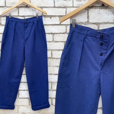 French Work Pants - Straight Leg Trousers - Navy Blue - Various Sizes 