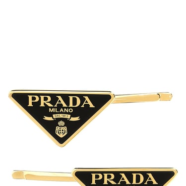 Prada Women Set Of 2 Logo Hair Clips