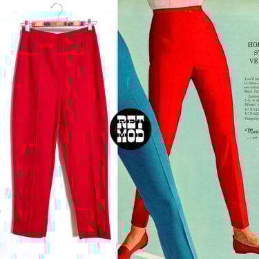Iconic Vintage 60s Red Poly Stretch Pants 