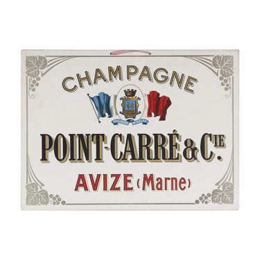 European Cardboard Champagne Point Carre & C. Sign