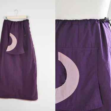 1990s/Y2K Funky Purple Maxi Skirt 