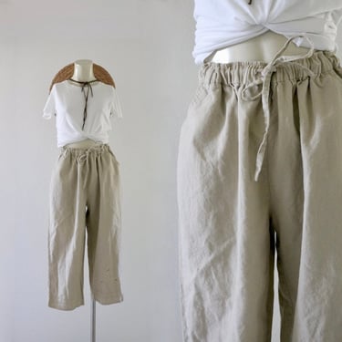 linen crop pants - 27-38 